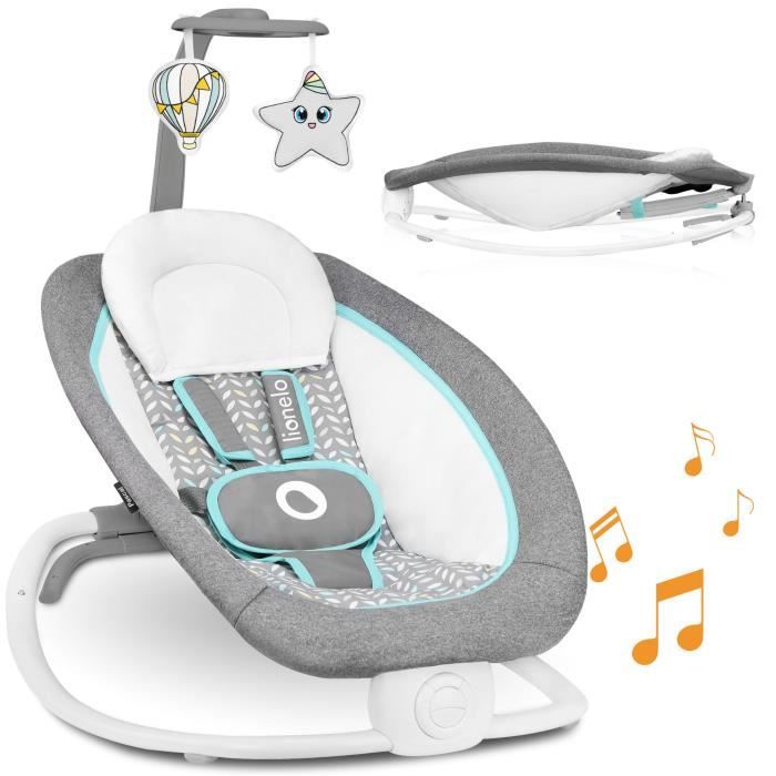 Lionelo Transat Bebe Pascal Pliable Avec Musiques Et Vibration Bleu Cdiscount Puericulture Eveil Bebe