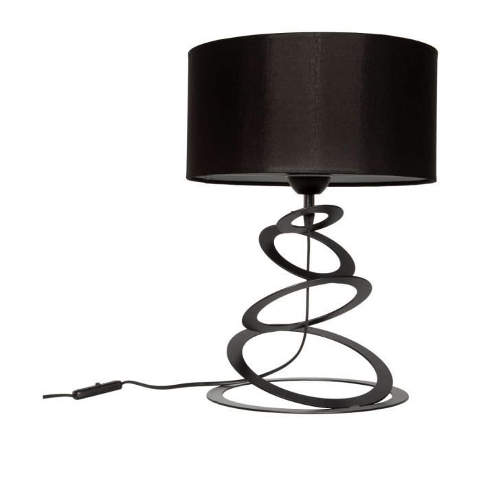 Light-Home Abajour Lampe de Chevet Chambre - Moderne Lampe De Table pour Chambre et Salon Lampe à Poser E27 - Noir et Noir