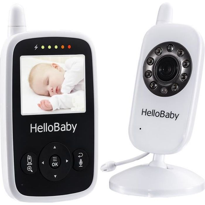 HelloBaby Babyphone Caméra Moniteur vidéo pour bébé avec caméra et Audio,  12,7 cm (5 ) écran LCD Couleur Caméra de Vision Noctu17 - Cdiscount  Puériculture & Eveil bébé