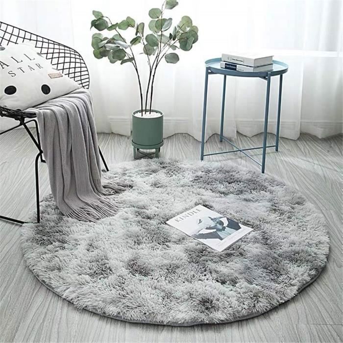 tapis de salon ou chambre peau de mouton synthetique polyester tapis rond en peluche gris clair 80x80cm achat vente tapis cdiscount