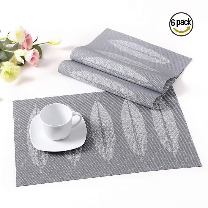 Napperons De Table Lavables - Simili Cuir Imperméable, Résistant à La Chaleur, Plusieurs Tailles (Carré)