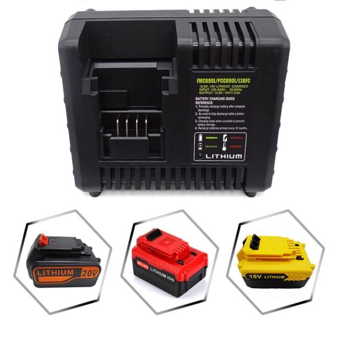 Chargeur de batterie au lithium PCC690L FMC609L LBXR20 20V 3A pour outils électriques STANLEY FATMAX