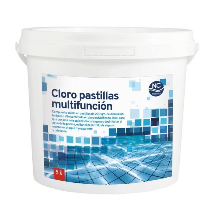 Chlore Lent Maxi Pour Piscine 10kg - Comprimés Solubles Lentement - Entretien Facile - Gamix