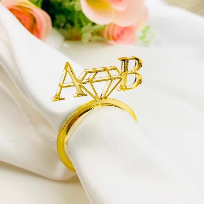 Boucles De Serviette Ramadan Lettres Métal - Lot De 12 - Décoration Table Mariage, Fête - Argenté - 4