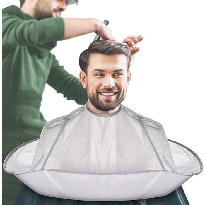 Coupe De Cheveux Coiffure Cape Barbe Rasage Tablier Parapluie Cape Avec Attache Auto-adhésive, parfaite pour la maison et le salon