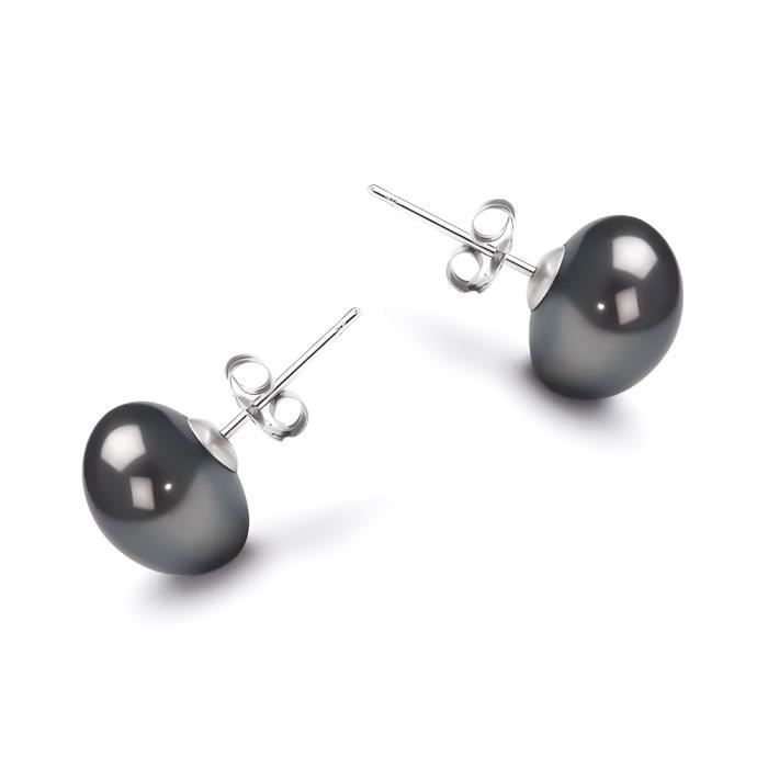 Argent Massif 925 Milli/èmes V/éritables Perles de Culture dEau Douce Boutons 4-5 mm Pearls /& Colors Bijou Femme 2 Paires de Boucles dOreilles