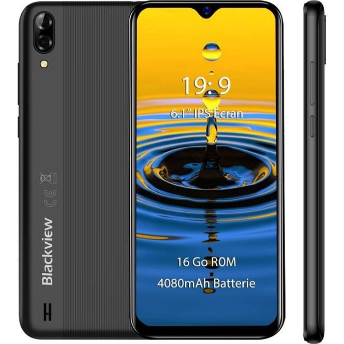 Vente Téléphone portable Smartphone Blackview A60 16Go 6.1" Écran Caméra 13MP 4080mAh batterie GPS Double Carte SIM Téléphone portable Pas cher - Noir pas cher Vente Téléphone portable Smartphone Blackview A60 16Go 6.1" Écran Caméra 13MP 4080mAh batterie GPS Double Carte SIM Téléphone portable Pas cher - Noir pas cher