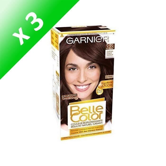 GARNIER Belle color Coloration 3,23 Châtain foncé (Lot de 3