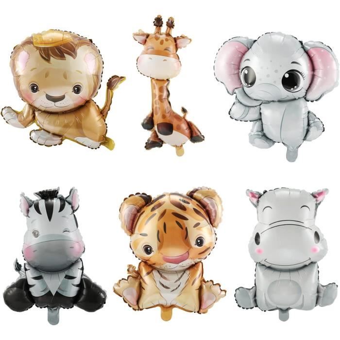 12 Pièces Ballons Animaux Jungle Animal Feuille D'aluminium Ballons Anniversaire Décoration De Fête Pour Enfant Mariages Douche De Bébé Décorations