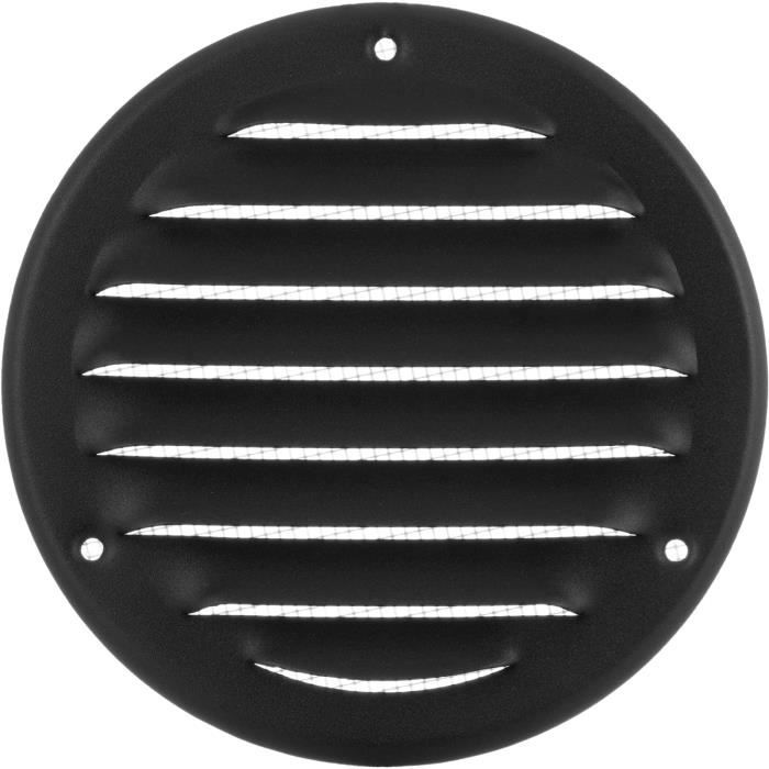 Grille D'aération Façade – Diamètre 125 Mm – Anthracite – Avec Clapet Anti-retour – Plastique ABS – Fabriqué En Europe