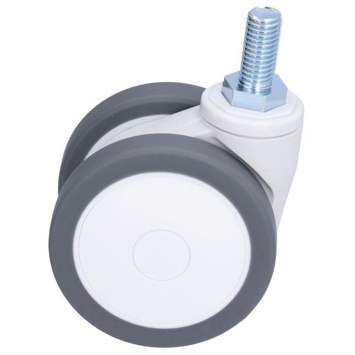 Kit De 2 Roues De Remplacement Pour Poubelles - Caoutchouc Blanc 18 Cm - Accessoire De Transport Facile - 2