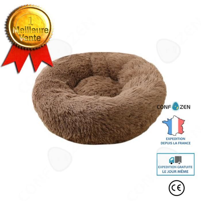 Meilleurs prix pour CONFO Lit moelleux rond pour Chat et Chien Extra  Lavable avec coussin Animal Domestique-60x60cm Kaki