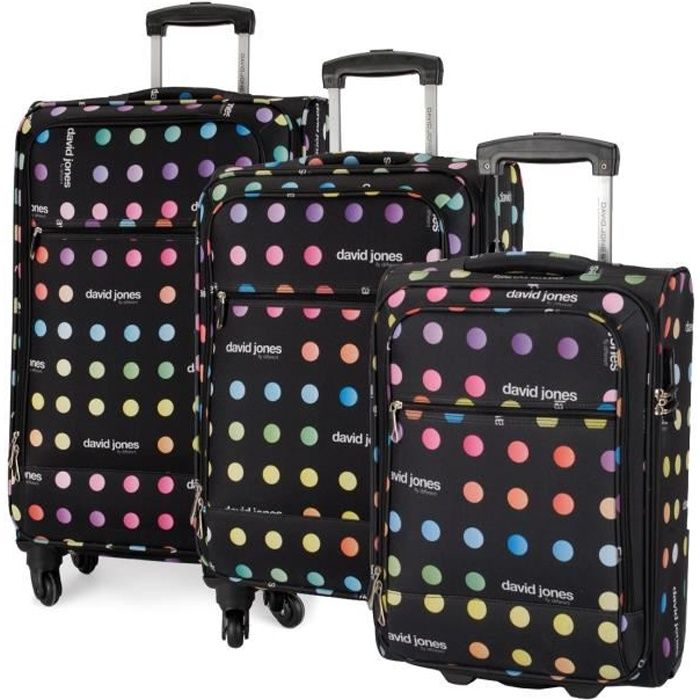 David Jones Set 3 Valises Souples 75 cm Taille Extensible Lot