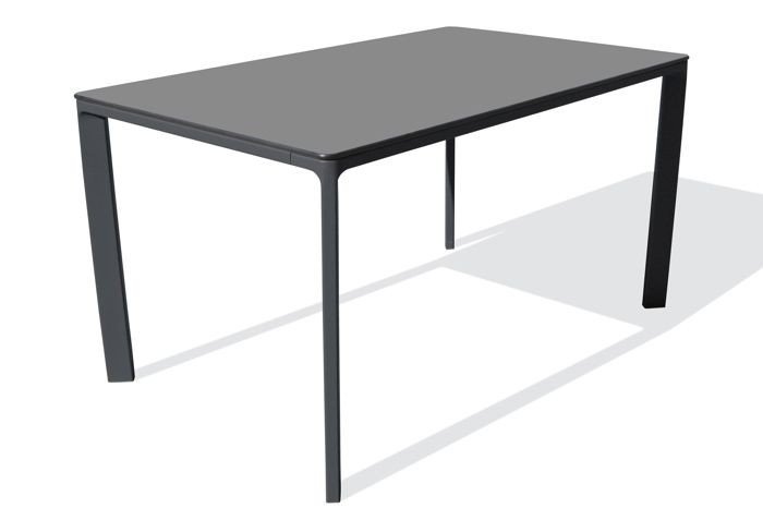 table de jardin meet (160x90 cm) en aluminium laqué et peinture epoxy - gris anthracite