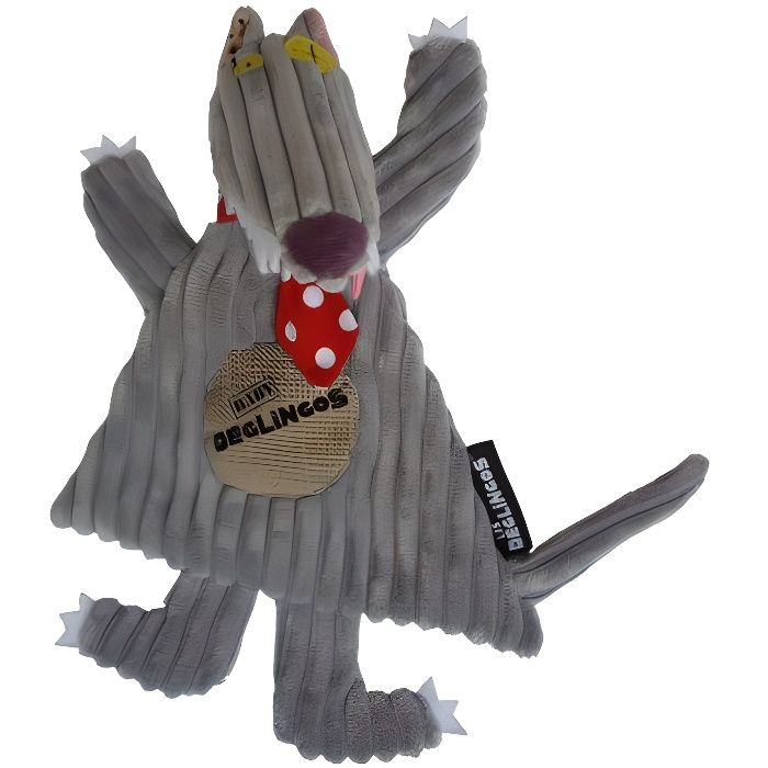 Doudou LES DEGLINGOS Baby Bigbos le Loup Gris 28 cm Mixte