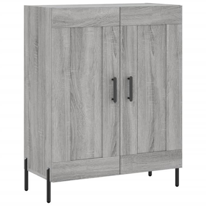 Buffet Bas Sonoma Gris - 69,5x34x90 Cm - Bois D'ingénierie (Neuf)