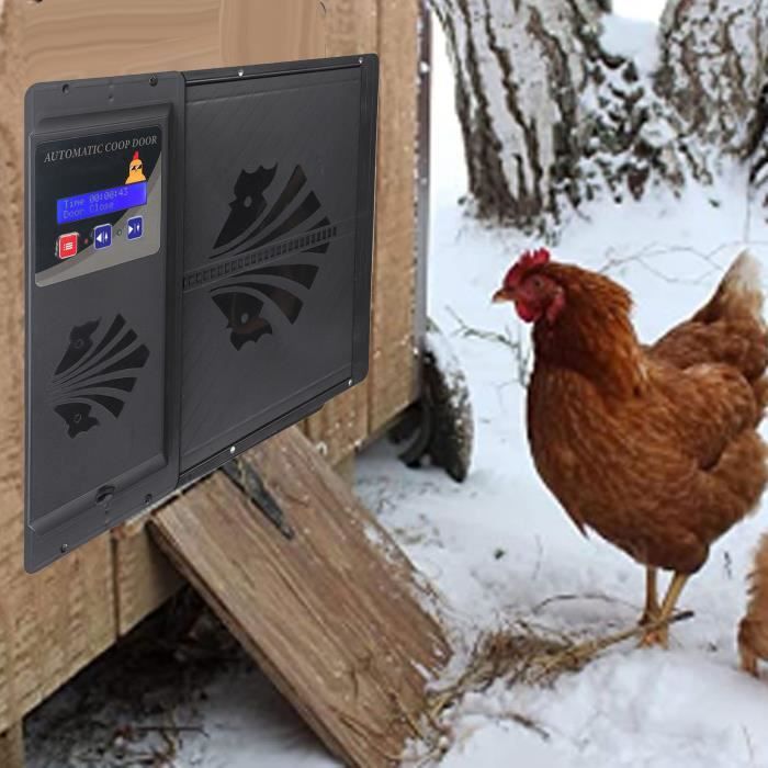 Porte Automatique Poulailler Solaire TUYA App - Batterie 4000mAh, WiFi, Télécommande, Anti-Piégeage