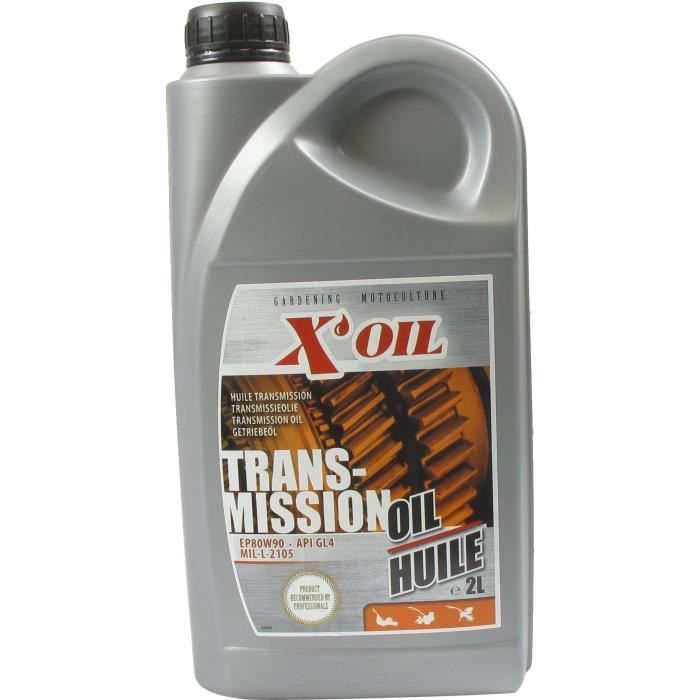 Huile de transmission X'OIL 80W90 (API GL4, MIL-L-2105), en bidon de 2 litres (Emballé par 12)