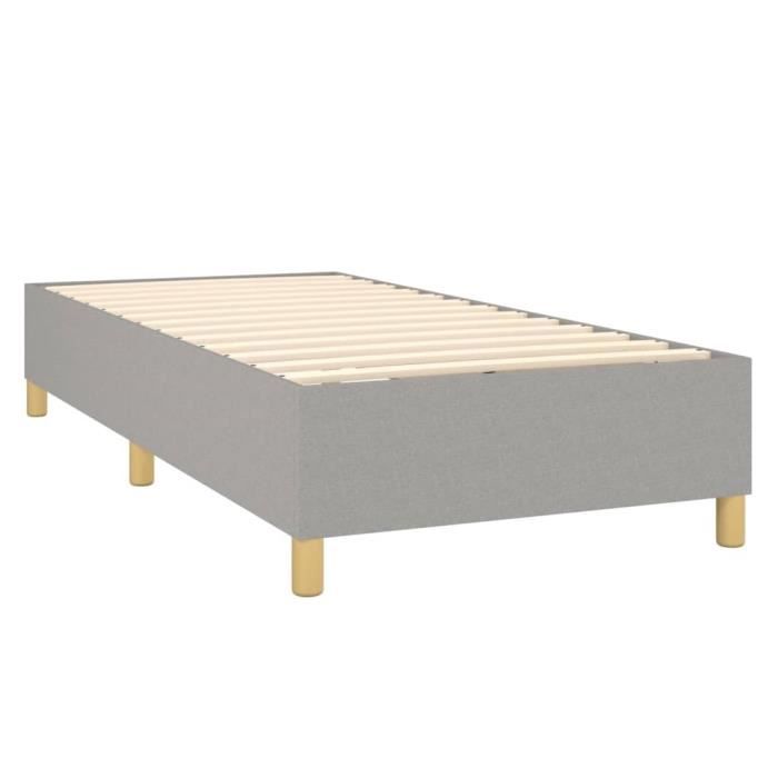 Sommier à ressorts de lit - FAFEICY - Gris clair - Tapissier - 1 personne - Pieds inclus