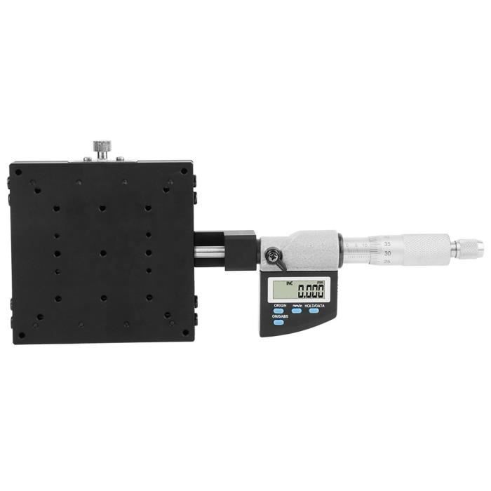 Micromètre Manuel De Précision 60x60 Mm - Guide Coulissant En X, Aluminium Anodisé, Réglage Fin (Précision 0,01 Mm)