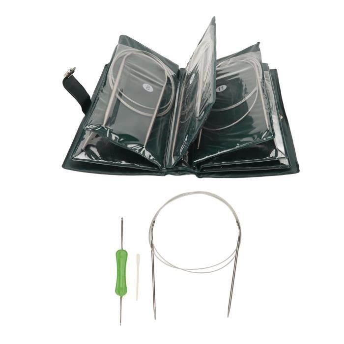 Kit Aiguilles à Tricoter Circulaires Coopay 40cm 11 Pièces Avec Accessoires - Tricot Pull Écharpe Layette