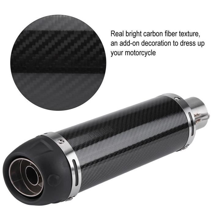 Fydun silencieux déchappement en fibre de carbone 51mm moto universelle modifiée véritable tuyau de silencieux déchappement en
