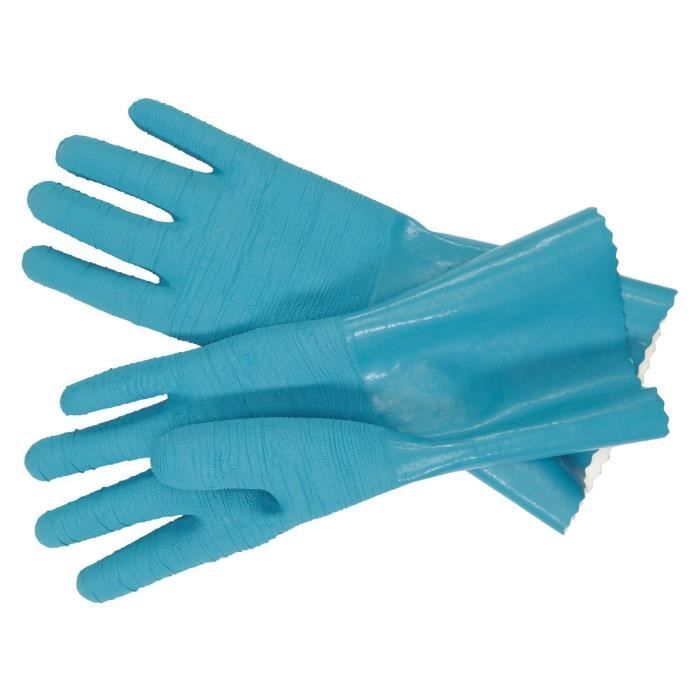 gants de jardin étanches - gardena - taille 9 - latex - bleu