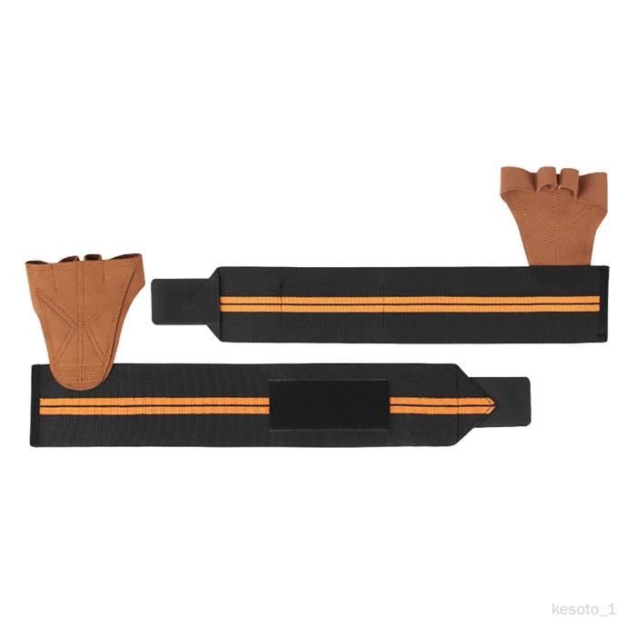 Paire De Sangles De Poignet D'haltérophilie Double Couche En Cuir Avec Support De Poignet Rembourré Pour Haltérophilie Et Entraînement, Accessoires De Gym Réglables En Néoprène Pour Homme Et Femme
