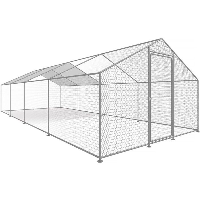 Meilleurs prix pour Enclos à poules 24 m² parc grillagé 8 x 3 x 2 M acier galvanisé