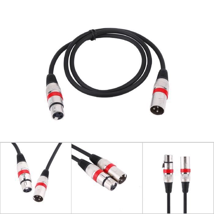 Câble XLR Mâle-Femelle Alvin's Cables 30cm - Connecteurs Aluminium - Pour Microphone Et Audio Pro