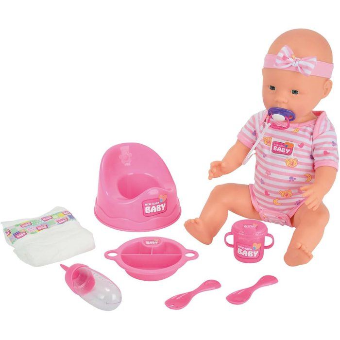 Poupon New Born Baby 43cm – Boit et Fait Pipi, Accessoires Inclus - vue 2