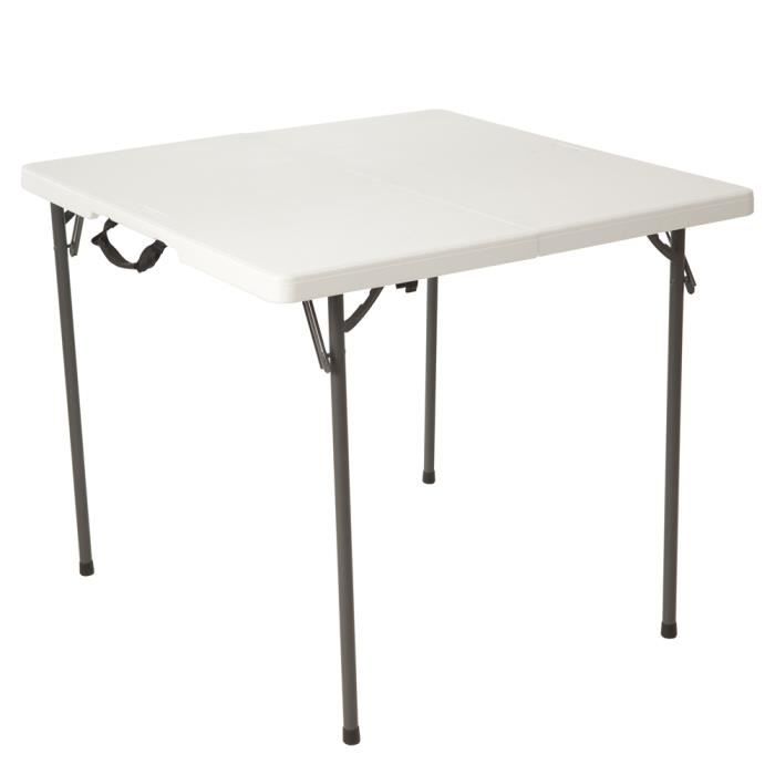 lifetime - table carrée 86cm pliable en 2 pour 4 personnes