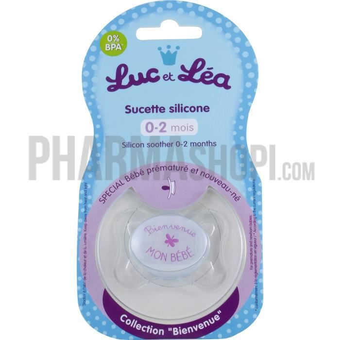 Sucette silicone 0-2 mois collection Bienvenue Luc et Léa - 1 sucette  silicone - Cdiscount Puériculture & Eveil bébé