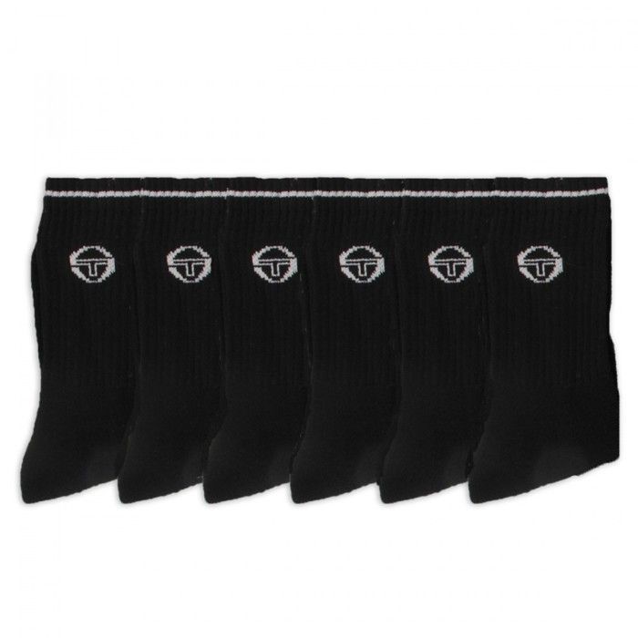Chaussettes de sport - Sergio Tacchini - Lot de 6 - Noir - Confort optimal - Taille 39/46 Chaussettes de sport - Sergio Tacchini - Lot de 6 - Noir - Confort optimal - Taille 39/46