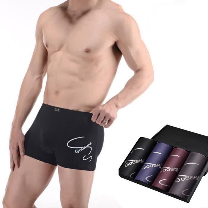 Boxer Homme en Coton Microfibre Lot de 4 Slips garcon Calecon Hommes melanger les couleurs Noir Cdiscount Pret a Porter