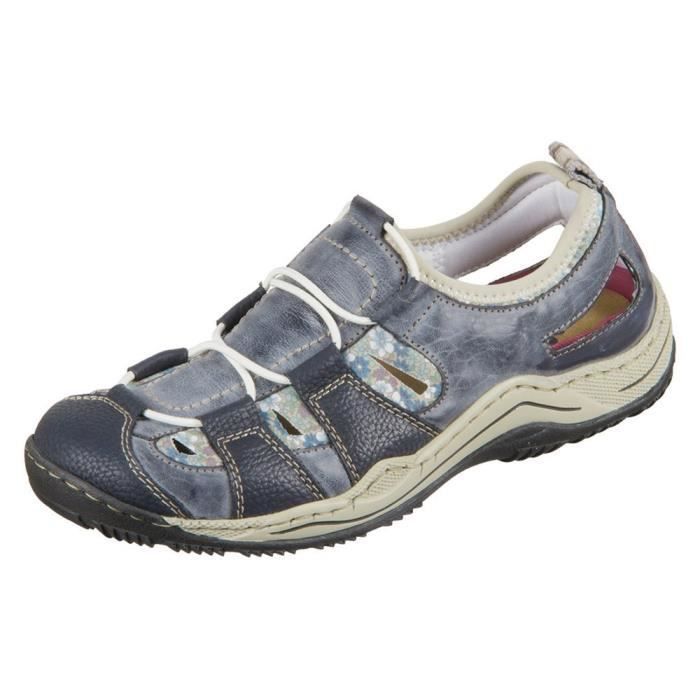 Chaussures Rieker L056114 - Femme - Bleu - Lacets - Plat