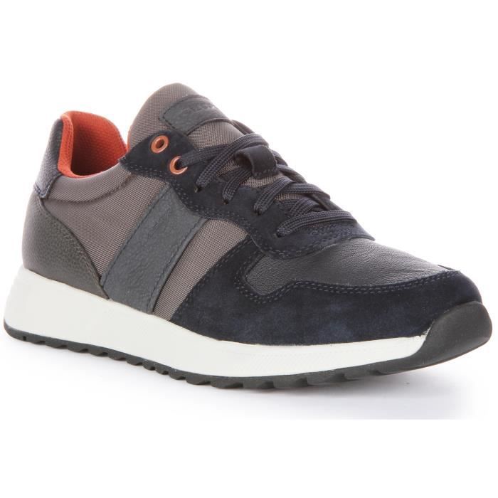 Geox Baskets Homme - GEOX - U Molveno A - Daim et Nylon - Anthracite - Lacets