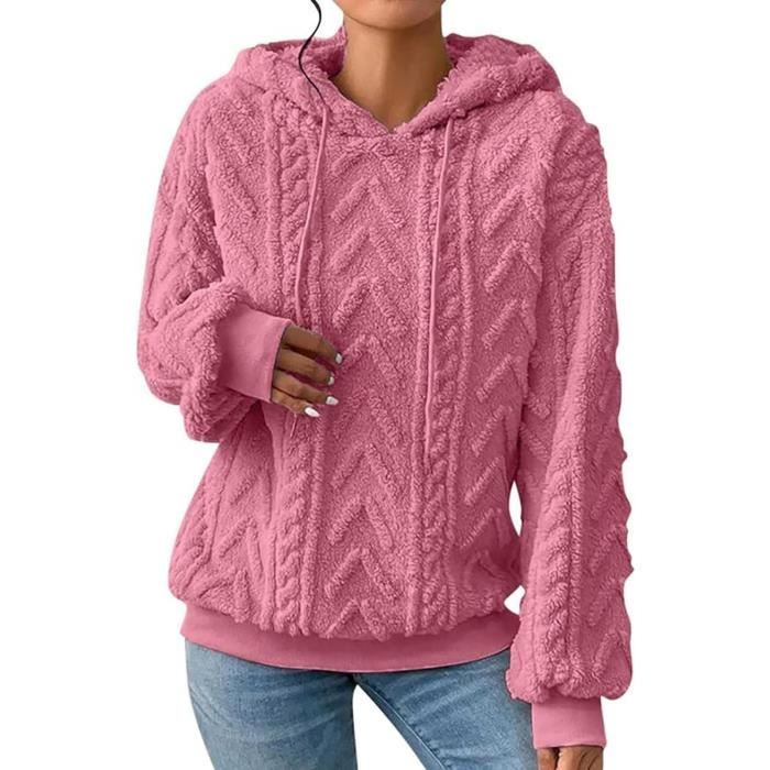 Sweat Polaire Capuche Hiver Chaud Veste Polaire Femme avec Capuche