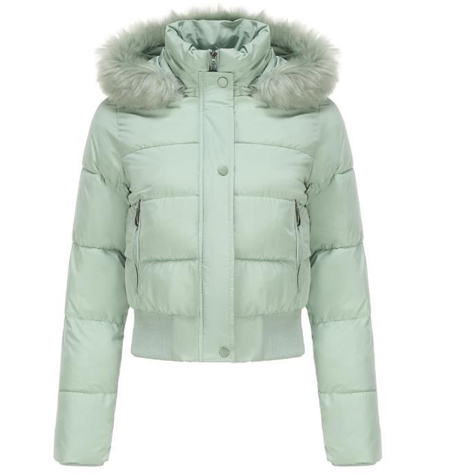 Veste matelassee femme Parka Marque Coupe vent et impermeable Vert Vert Cdiscount Sport