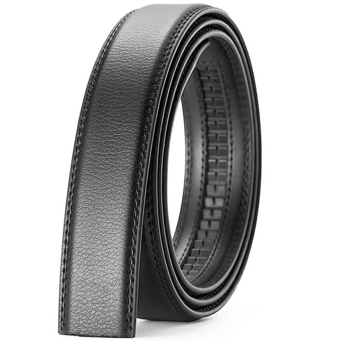 Ceinture homme ceinture automatique à cliquet pour homme Ceinture en cuir de 35 mm de large, sans boucle