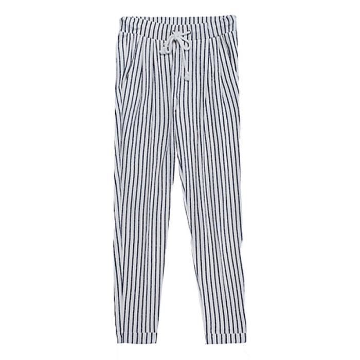 Pantalon a rayure femme clearance