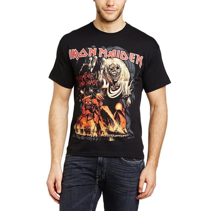 T shirt iron top maiden homme