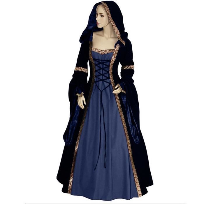 Retro Style Robe Princess Robe de princesse à manches trompette de couleur unie de style rétro ...