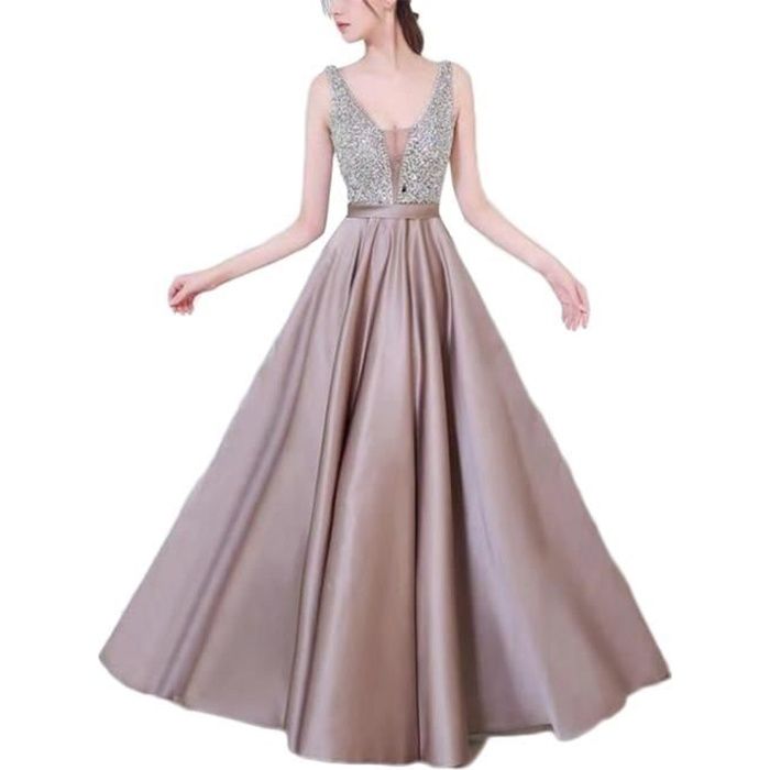 Élégant Femme Paillette Robe de Soirée Longue Pour Mariage Cocktail