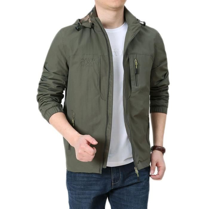 Veste Softshell Homme Imperméable Et Coupe-vent - Légère, Chaude, Avec Capuche, Multi-poches, Pour Outdoor