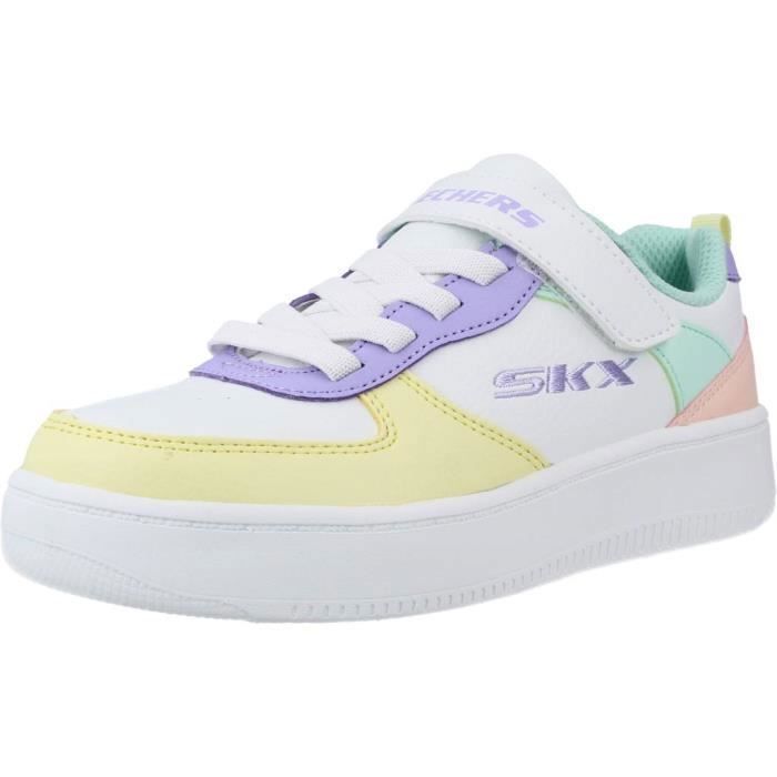 Skechers Basket enfant - SKECHERS - Court 92 - Blanc - Lacets