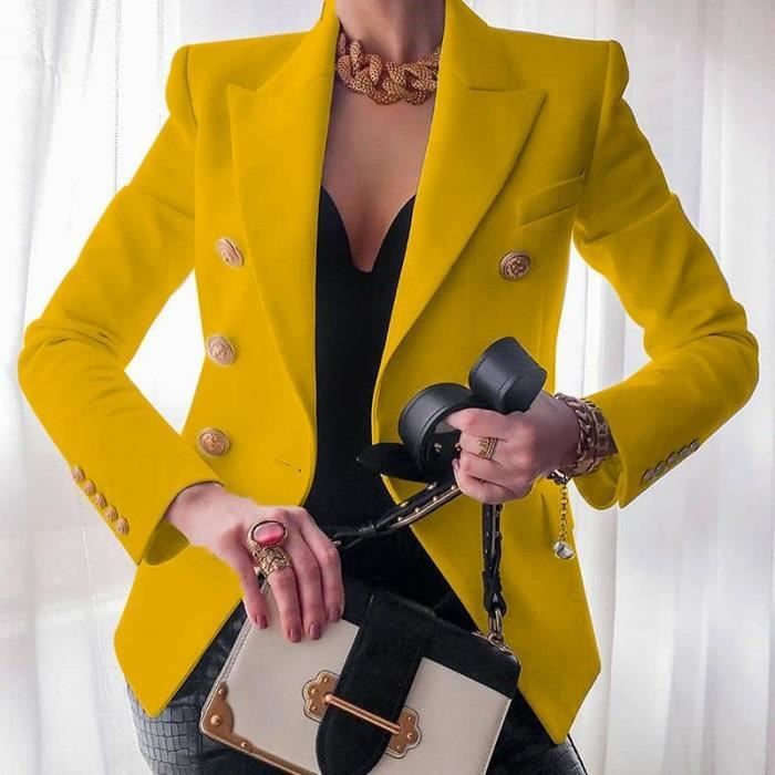 BLAZER femmes automne hiver nouvelle couleur unie mode Casual