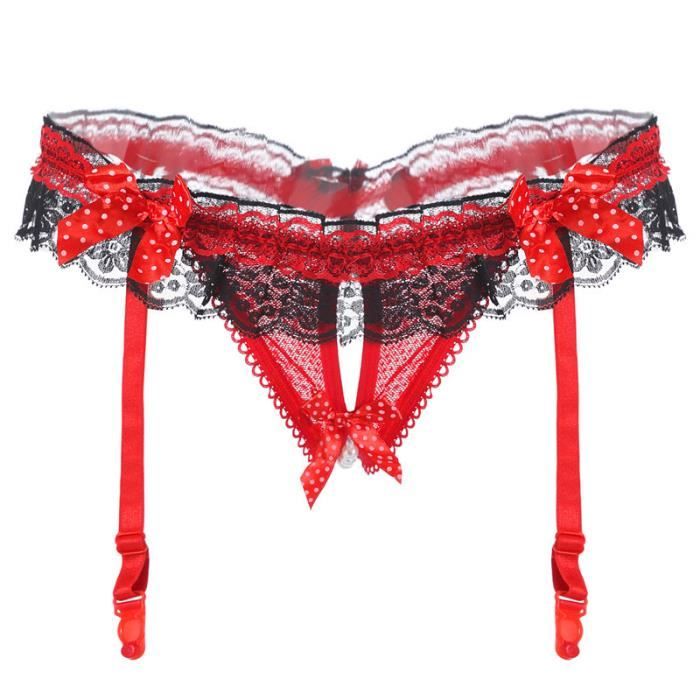 Ensemble Porte-Jarretelles Dentelle Noir - Lingerie Sexy Et Confy - Cadeau Saint-Valentin