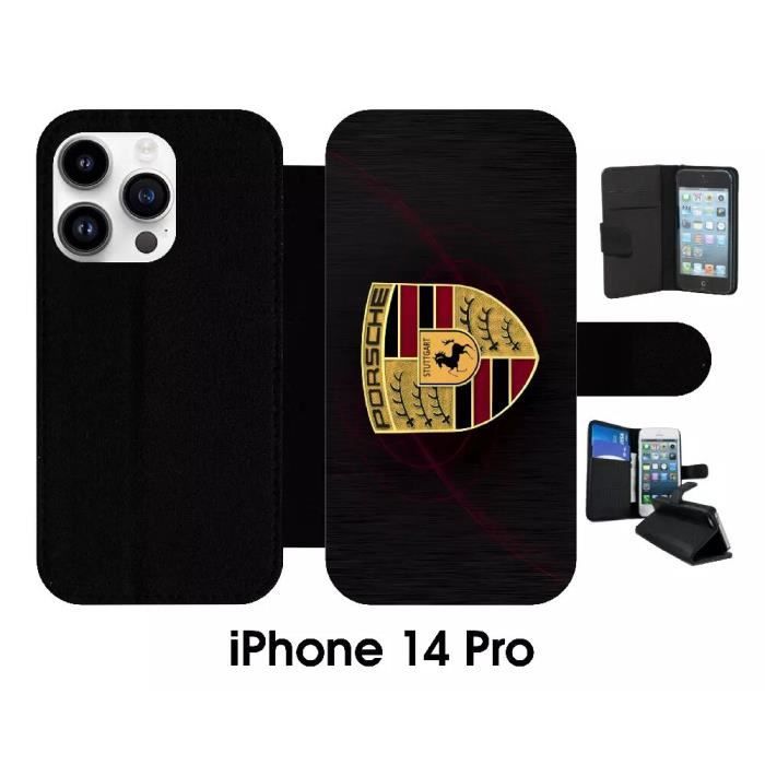 Étui pour iPhone 13 Pro Max - Étui pour livre en cuir - Noir
