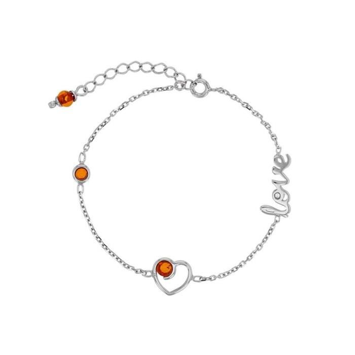 Vieille Gourmette En Pierre D'ambre Véritable – Style Unisexe Orange